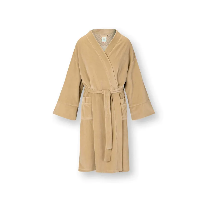 Pip Studio Naomi Kimono Velvet, béžové