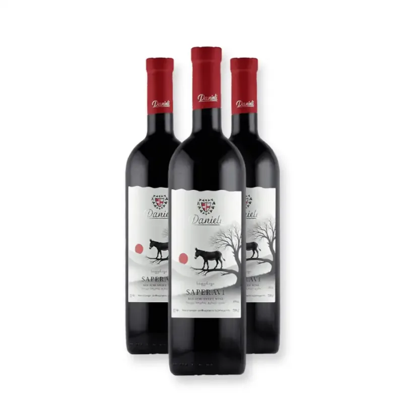 DANIELI WINERY 3x Danieli Winery SAPERAVI polosladké červené víno 14.5% obj. (holá lahev) degustační sada po 750 ml.