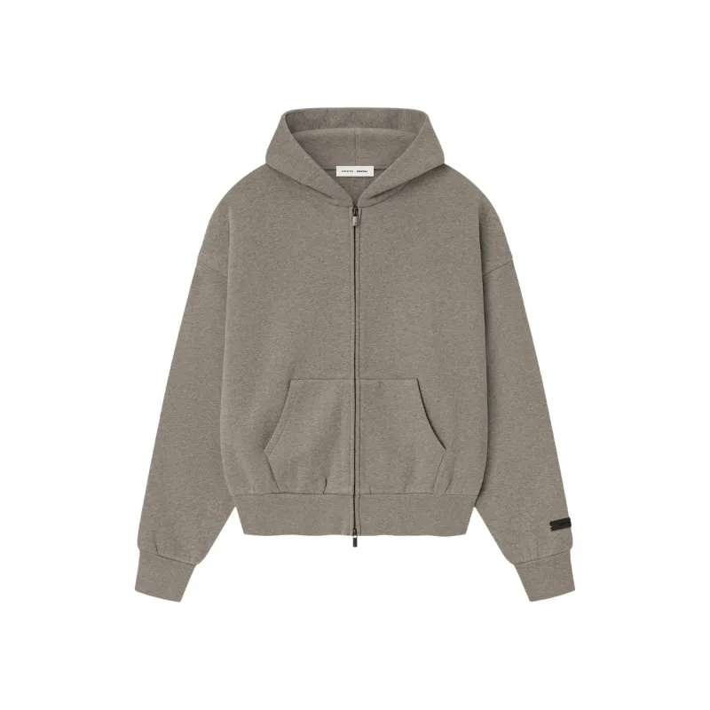 Fear of God Essentials Fleece Zip Up Hoodie Homestead Heather - L