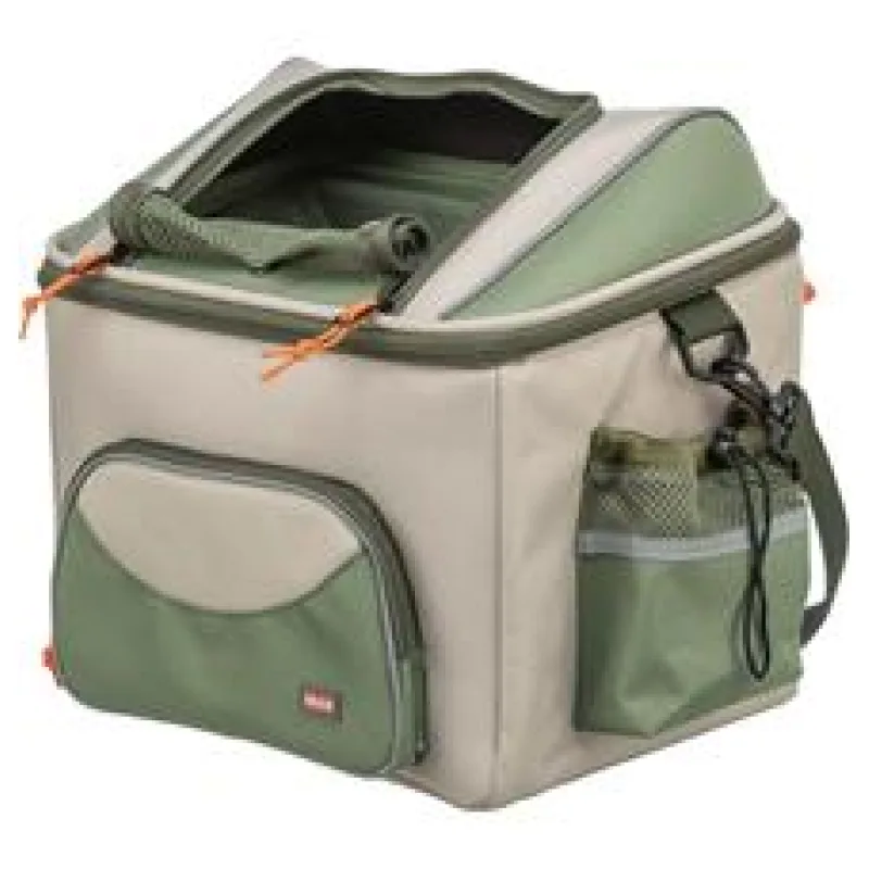 Transportní koš na nosič, polyester, 48 x 40 x 34 cm, olivově zelená/béžová 1 ks