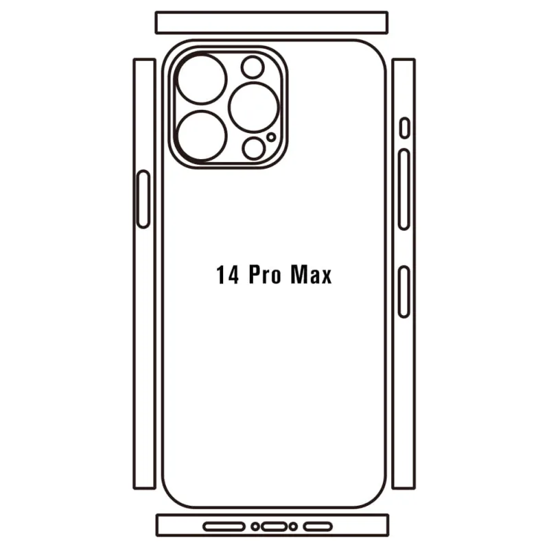 Sunshine iPhone 14 Pro Max Zadná Hydrogél ochranná fólia Strih: Zadná časť a rám 2, Typ fólie: Číra