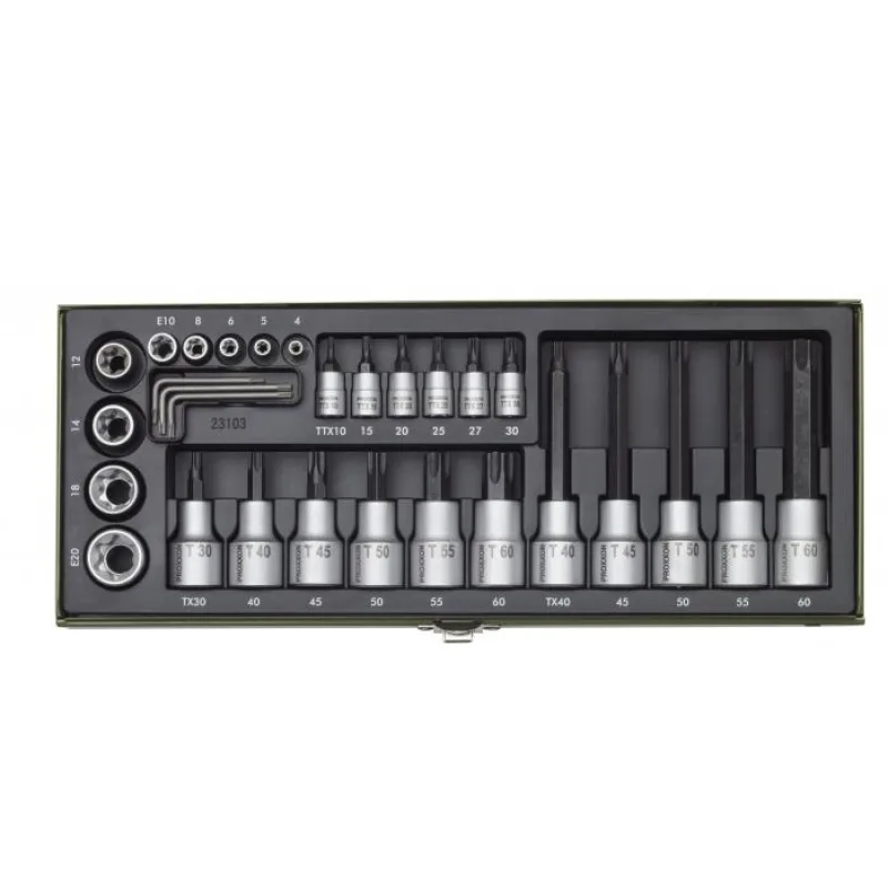 PROXXON nástrčné hlavice a bity TORX 1/2"+1/4" 23103