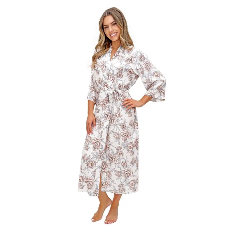 Dlhý elegantný župan Elizabeth ecru XL