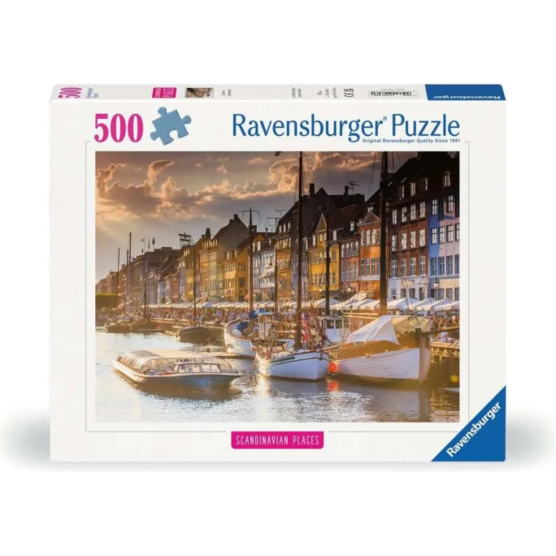 Ravensburger Puzzle Škandinávia: Západ slnka v Kodani 500 dielikov
