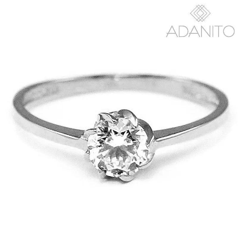 Zlatý prsteň z bieleho zlata so zirkónom ADANITO BRR0039S, 56, 1.68 g
