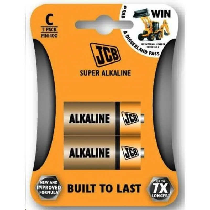 JCB SUPER alkalická baterie LR14, blistr 2 ks JCB-LR14-2B