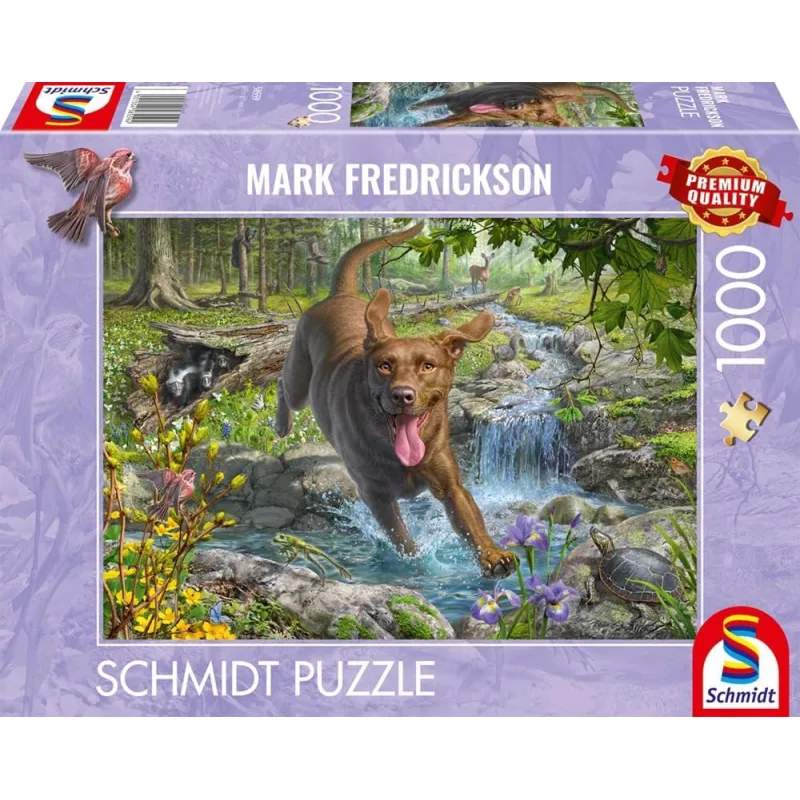 Puzzle Schmidt 1000 dielikov Jarné šantenie s labradorským retrieverom