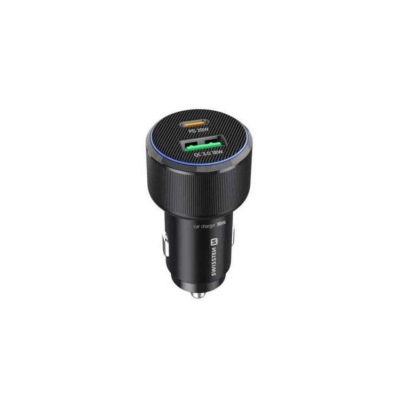 SWISSTEN CL ADAPTÉR USB-C PD + USB-A, 38W ČERNÝ (20111902)