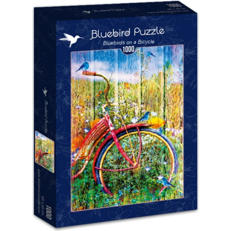 Bluebird Puzzle Modré vtáčiky na bicykli 1000 dielikov