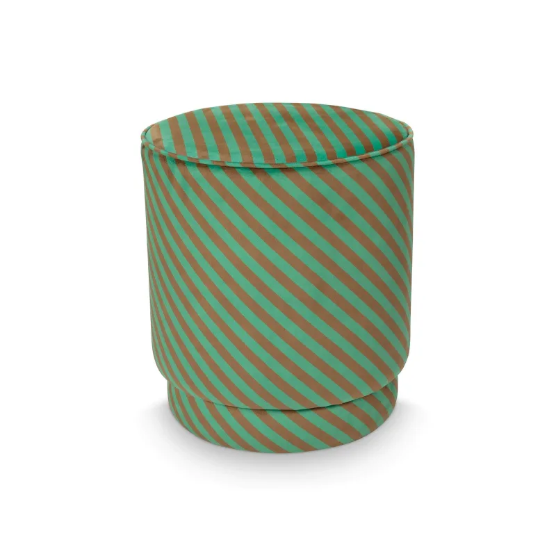 Pip Studio Puf Block Stripe - zelený