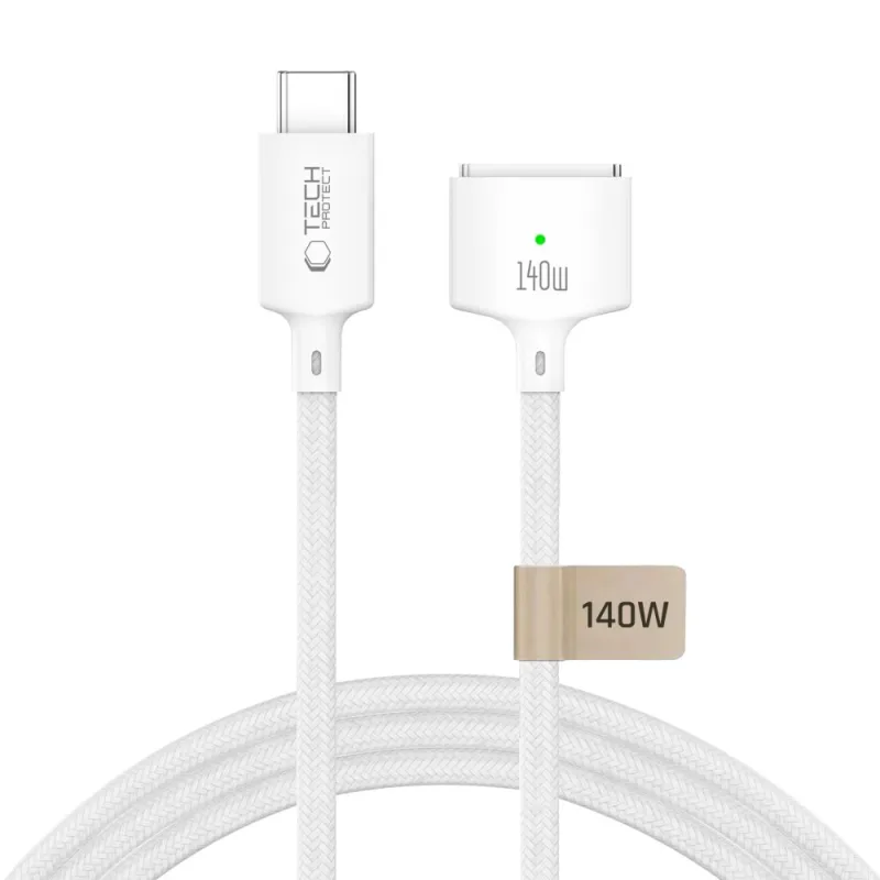 Tech-Protect MMC01 Ultraboost USB-C / MagSafe 3 140W 300cm Cable for MacBook - White