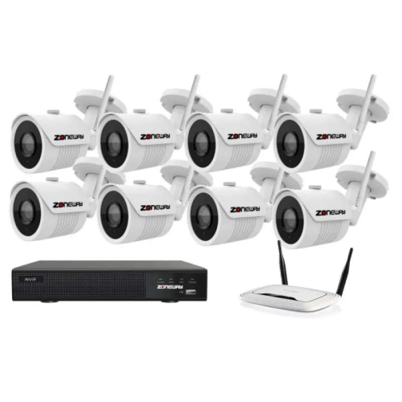 4MPx WIFI kamerový IP set - 8x NC950+, NVR3016 | ZONEWAY 8-NC950+3016