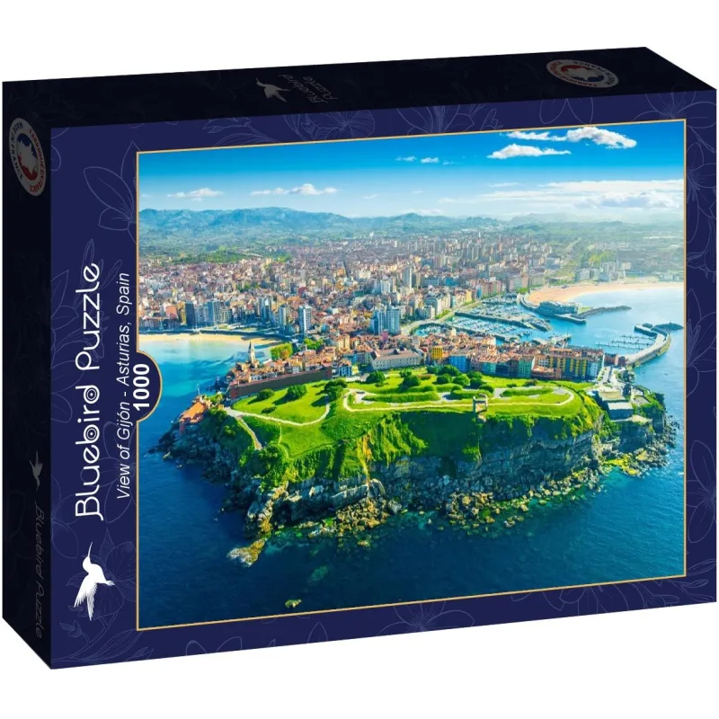 Puzzle BLUEBIRD 1000 dielikov Výhľad na Gijón – Astúria, Španielsko