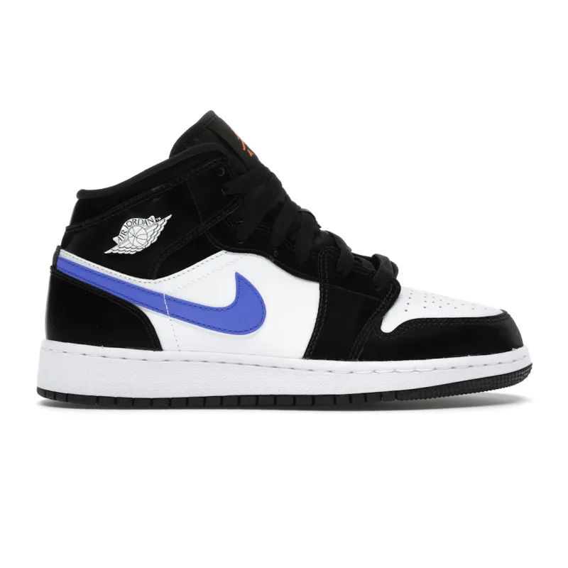 Jordan 1 Mid Black Racer Blue White (GS) - 36