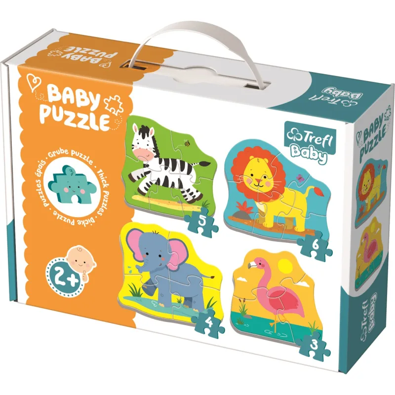 Trefl Baby puzzle Zvieratá na safari 4v1 (3,4,5,6 dielikov)