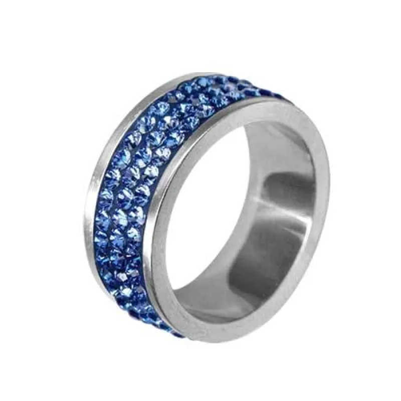 Prsten RSSW03 sapphire s krystaly Swarovski Elements TRIBAL RSSW03 SAPPH