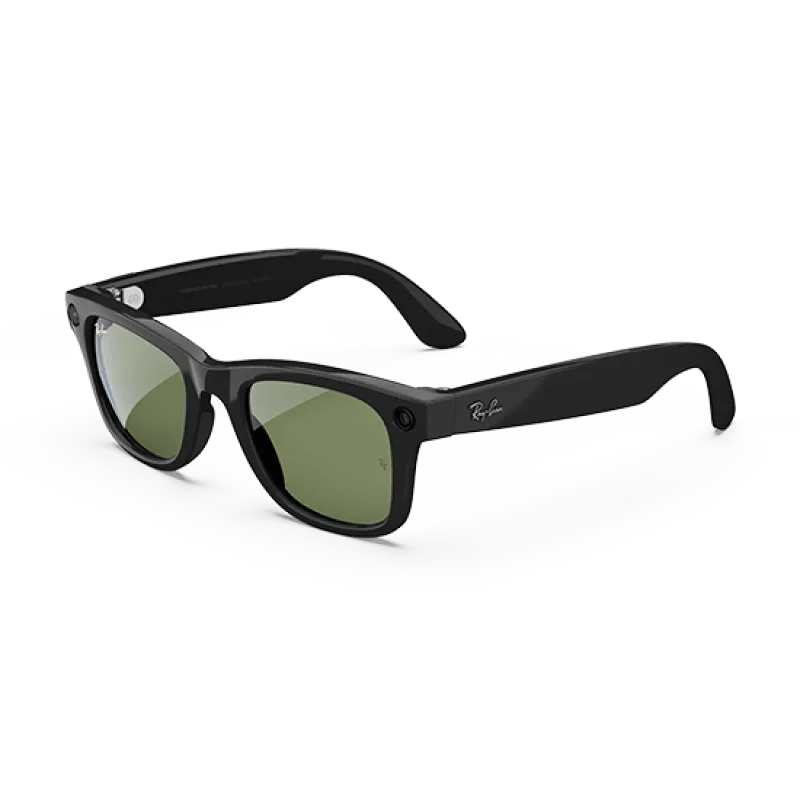 Ray-Ban Meta Wayfarer Gen1 AI Glasses - Matte Black/Clear to Graphite Green Transitions