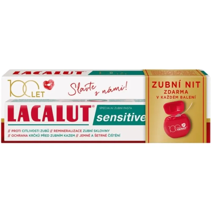 Lacalut Sensitive + Zubná niť 75ml