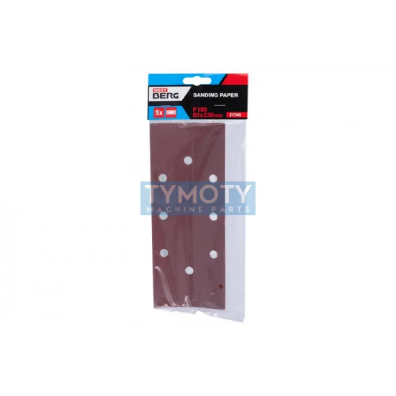 Papier brúsny WESTBERG 93x230mm P100 8 otvorov 5ks