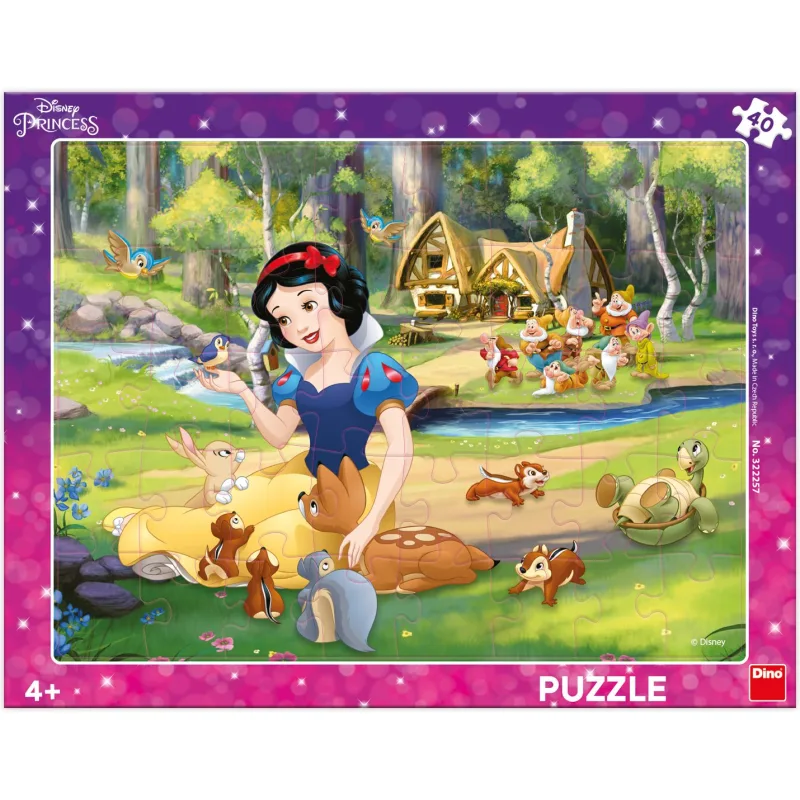 Dino Puzzle Snehulienka a zvieratká 40 dielikov