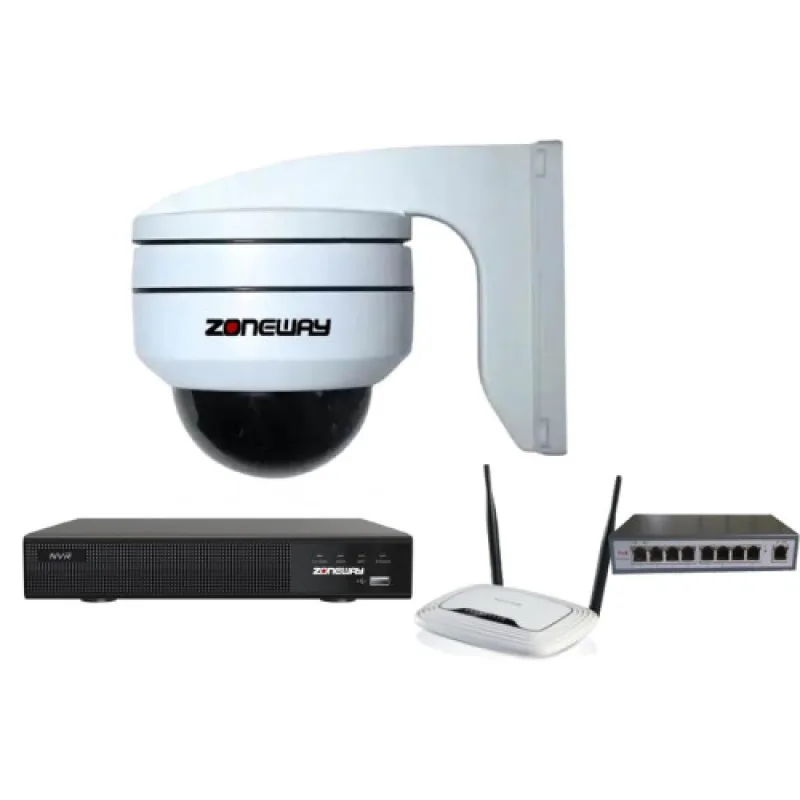5MPx PTZ kamerový IP POE set Zoneway - 1x MINI PTZ NVR 3016, router, POE switch 4 + 1 | ZONEWAY MPTZ1-3016