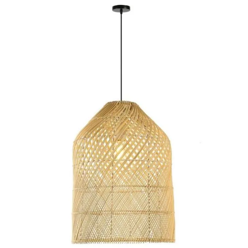 IMMAX BOHO PELO designové závěsné svítidlo, D35cm, E27, přírodní ratan (08259L)