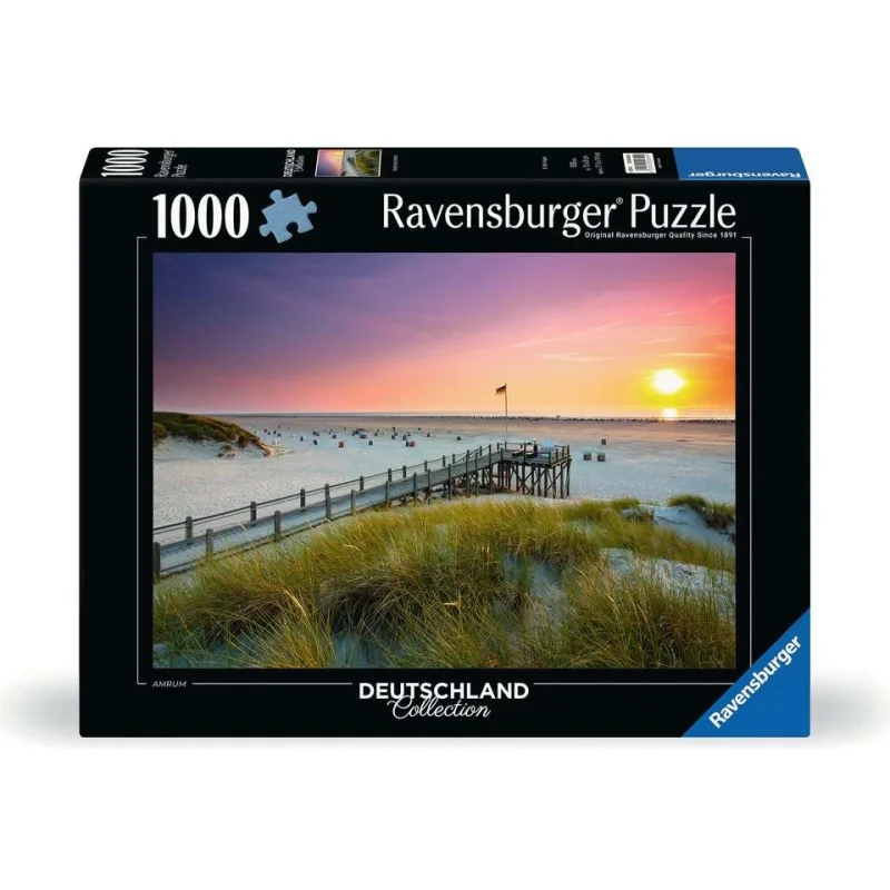 Puzzle Ravensburger 1000 dielikov Nemecko: Západ slnka nad Amrumom