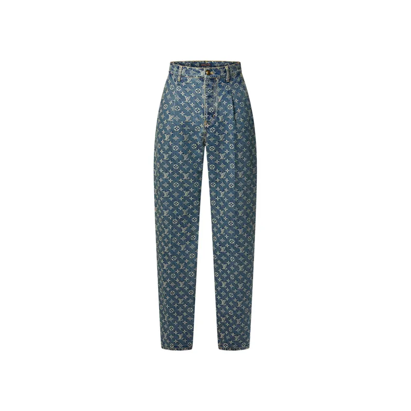 Louis Vuitton Monogram Denim Tailored Pants Indigo - XL