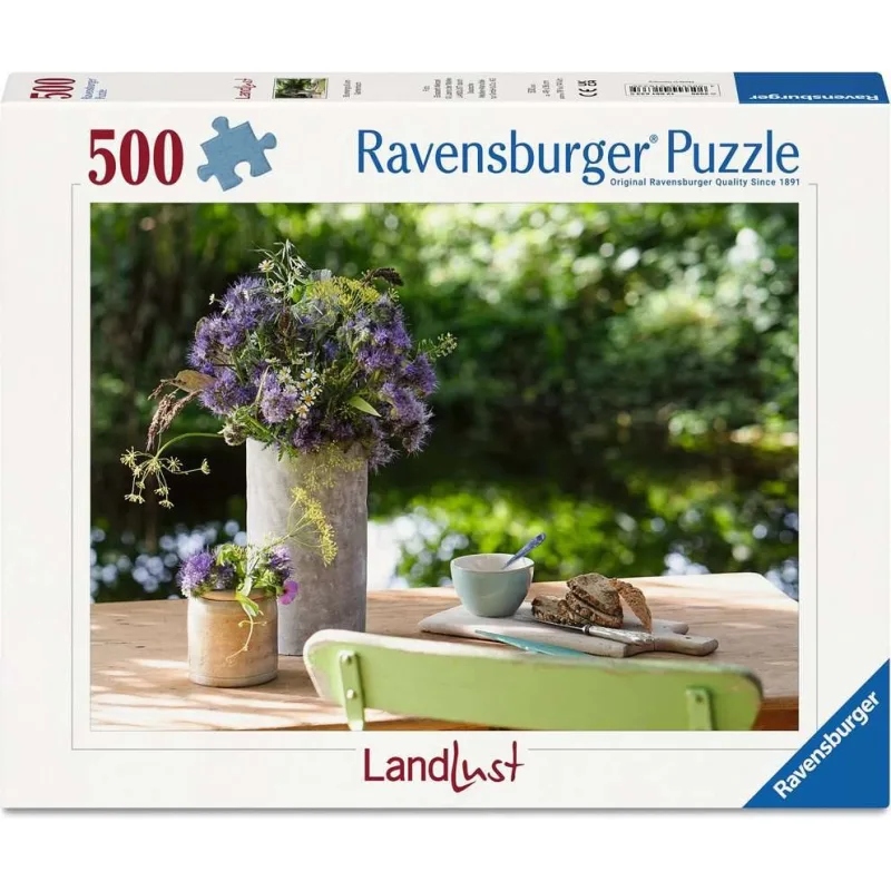 Puzzle Ravensburger 500 dielikov Landlust: Kvetinový pozdrav na záhradnom stolíku