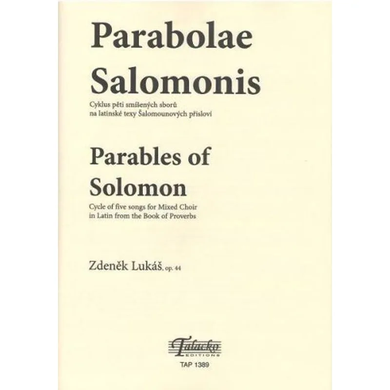 Talacko Editions Parabolae Salomonis op. 44