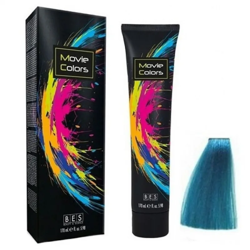 BES Movie Colors Turquoise - gélová farba na vlasy bez amoniaku 170ml - tyrkysová