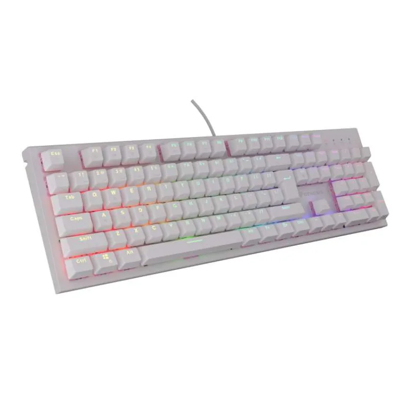 Genesis herná mechanická klávesnica THOR 303/RGB/Outemu Peach Silent/Drôtová USB/US layout/Biela (NKG-1879)