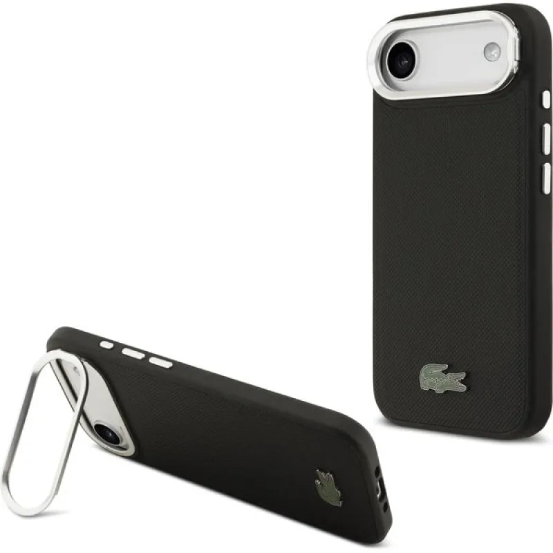 Lacoste Iconic Petit Pique Camera Stand MagSafe kryt iPhone Air čierny