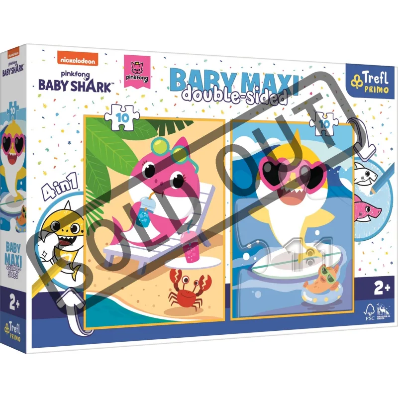 TREFL Oboustranné puzzle Baby Shark BABY MAXI 2x10 dílků