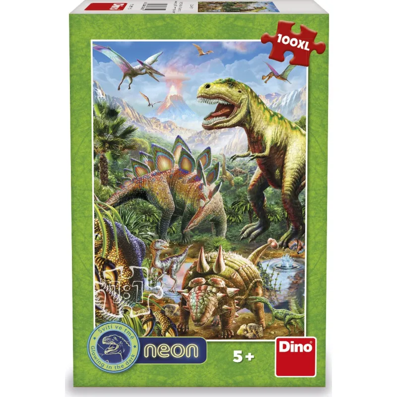 Svietiace puzzle Svet dinosaurov XL 100 dielikov