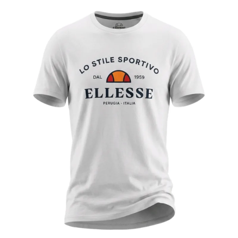 Pánske Tričko s krátkym rukávom ELLESSE Bavlna Logo - biela M