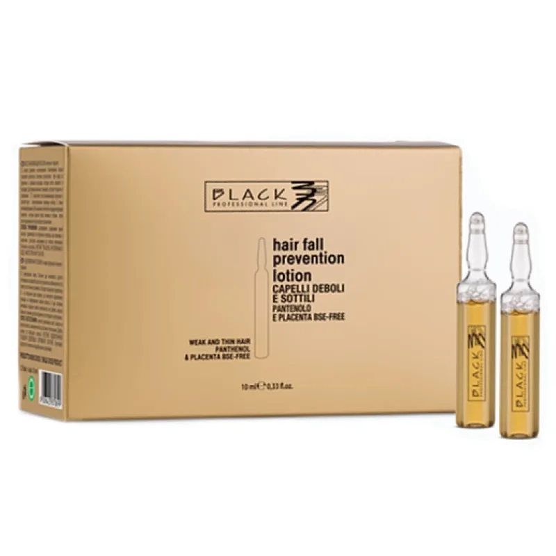 BLACK Hair Lotion Pantenolo Placenta 12x10ml - Vlasové sérum proti vypadávániu vlasov s placentou