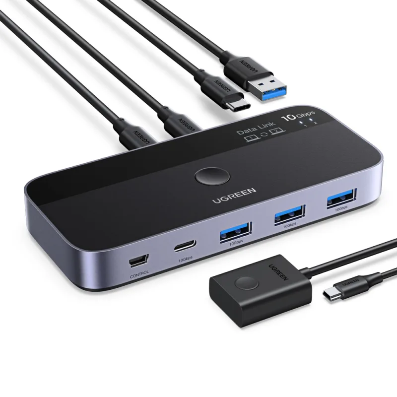 Ugreen switch USB-C USB-A 10Gb/s - sivý