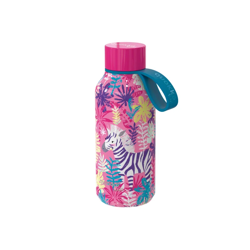 Quokka Nerezová termofľaša Solid Kids s pútkom Zebras 330 ml