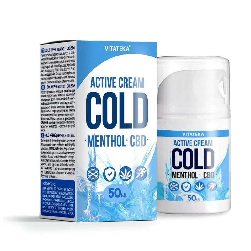 Vitateka Upokojujúci chladivý krém s mentolom a CBD – 50 ml –