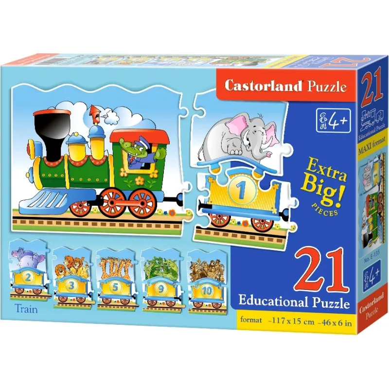 Vzdelávacie puzzle Castorland Vláčik s číslami 21 dielikov