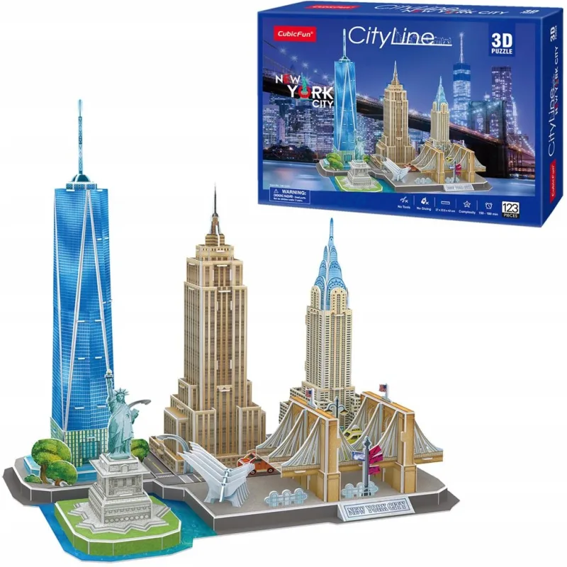 CubicFun 3D puzzle CityLine panoráma: New York 123 dielikov