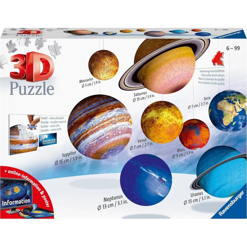 Ravensburger 3D puzzle Slnečná sústava 540 dielikov