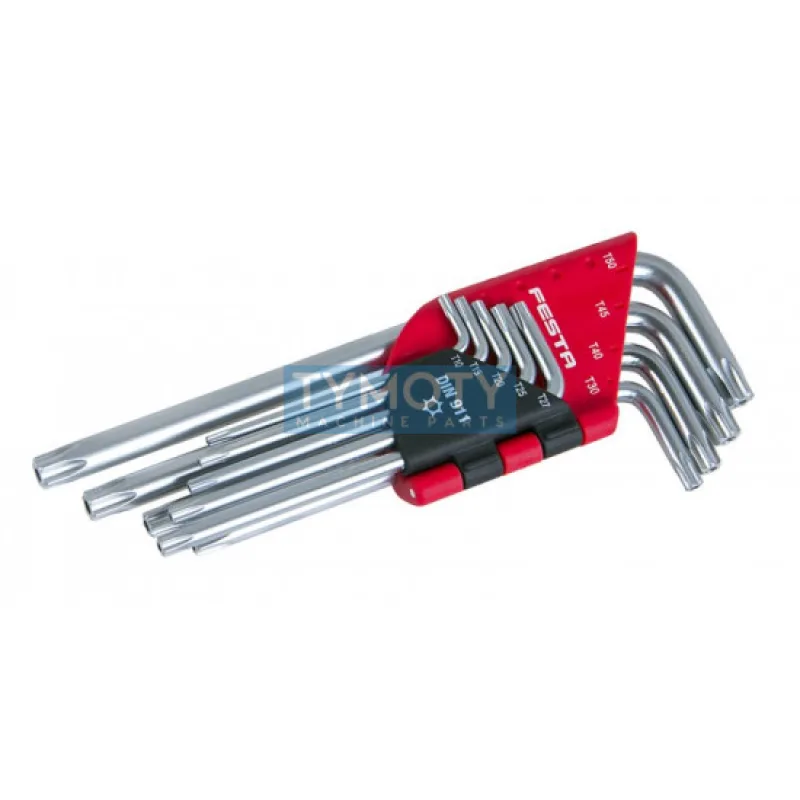Súprava L kľúčov TORX CrV T10-T50 9 ks, FESTA 18497