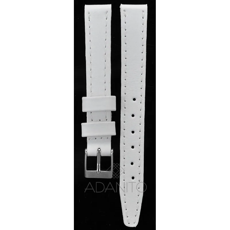 Kožený remienok na hodinky 14 mm biely ADANITO 103AR09W14