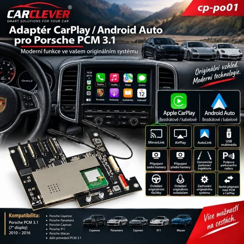Adaptér CarPlay/Android Auto Porsche PCM3.1 cp-po01