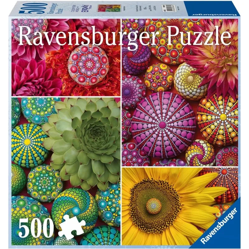 Puzzle Ravensburger 500 dielikov Color Your World: Mandala kvetov