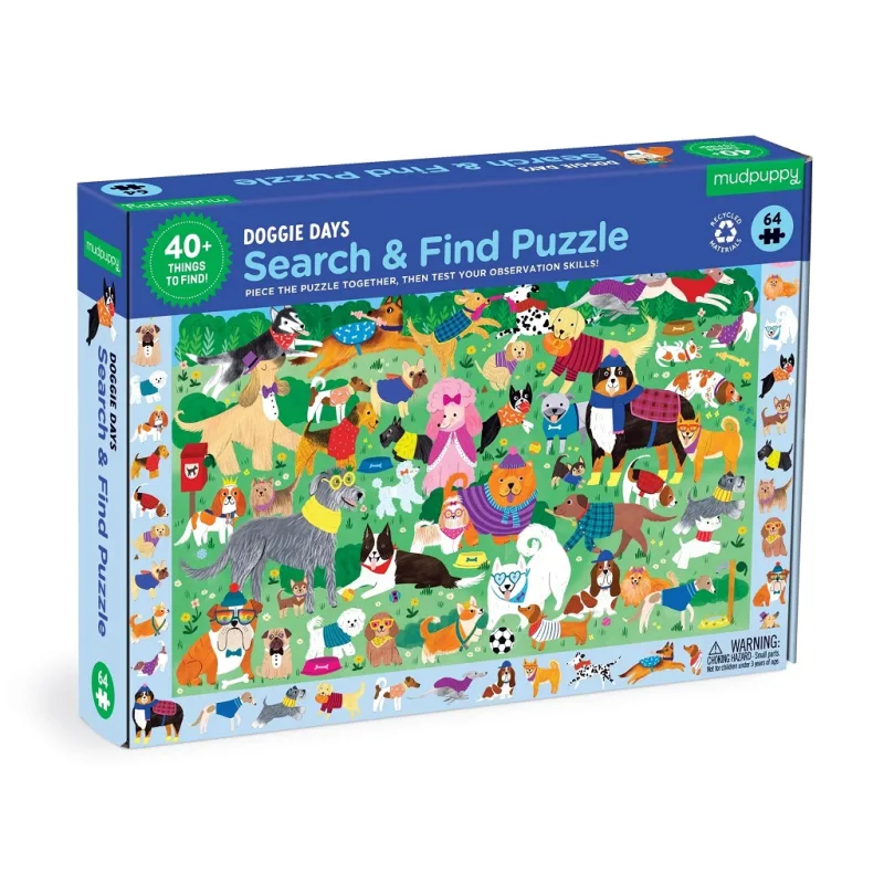 Mudpuppy Mudpuppy Puzzle skladaj a hľadaj "Psí deň" 64 dielov