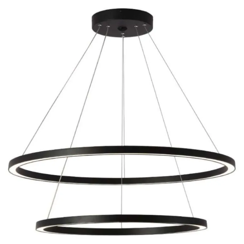 IMMAX NEO FINO SMART závěsné svítidlo 2 kruhy, 60+80cm, 93W, černé, Zigbee 3.0, TUYA (07158-B80-60)