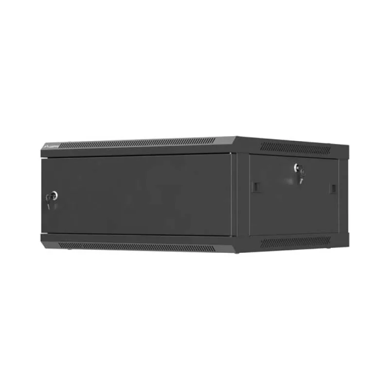 LANBERG NÁSTĚNNÁ INSTALAČNÍ SKŘÍŇ 19" 4U 600X600 ČERNÉ KOVOVÉ DVEŘE (PLOCHÉ BALENÍ) WF01-6604-00B
